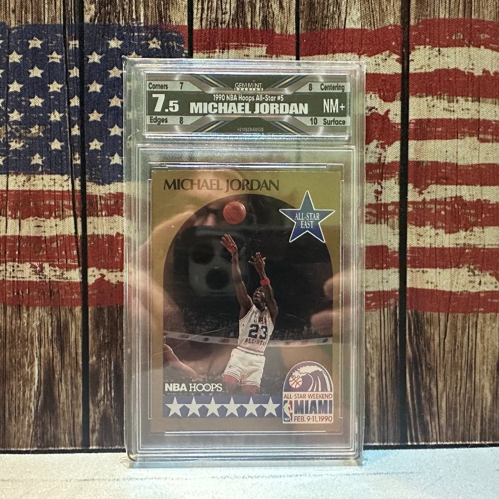 1990 NBA Hoops All Star Michael Jordan #5 G7.5 NM+
